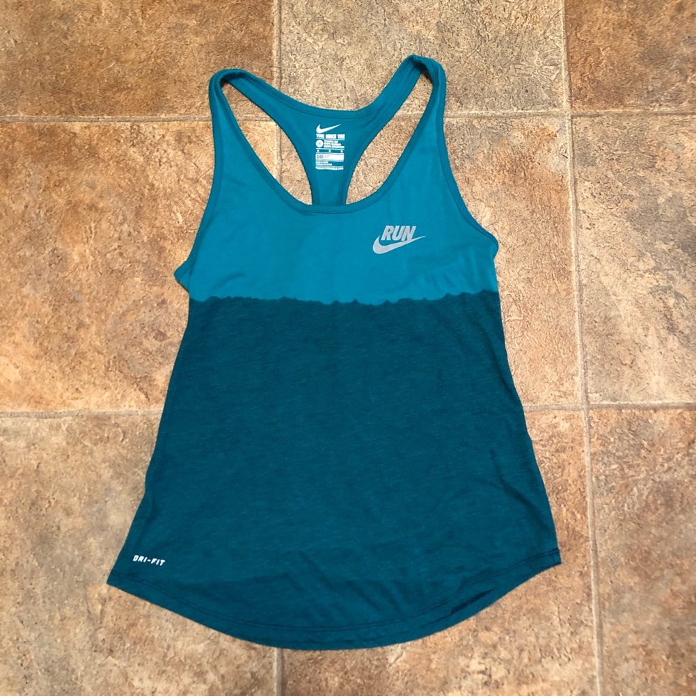 Nike run blue athletic tank top